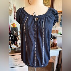 Blue Maternity Blouse